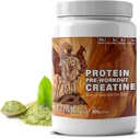 CHIMERA Protéines tout-en-un et poudre de pré-travail - 36g Protéines, 3g Créatine, Non-OGM, sans sucre, faible sodium, caféine naturelle du Matcha, pas d'arôme artificiel
