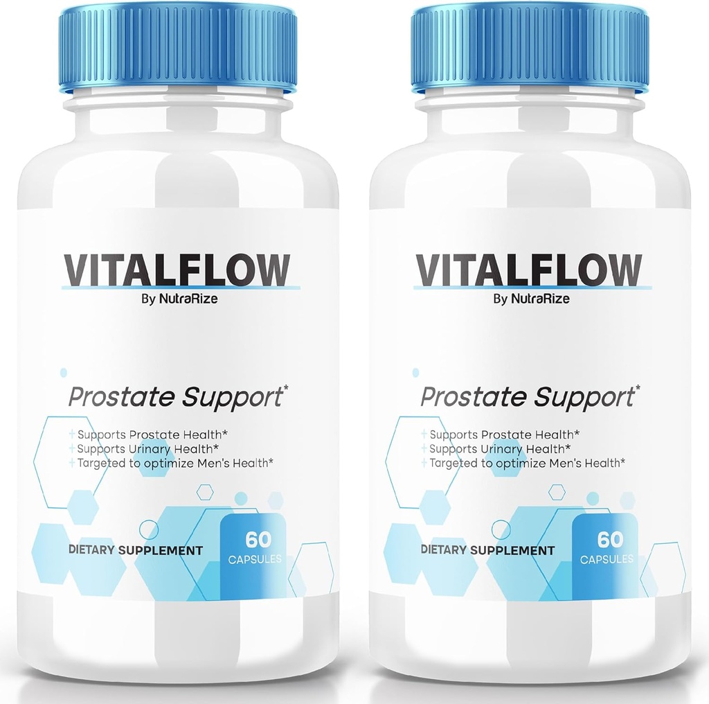 (2 Pack) VitalFlow Capsules, VitalFlow Advanced Prostate Support Formula, Official Natural Formula to Regain Control, Maximum Strength Pills to Support Wellness, Vital Flow Reviews (120 Capsules)