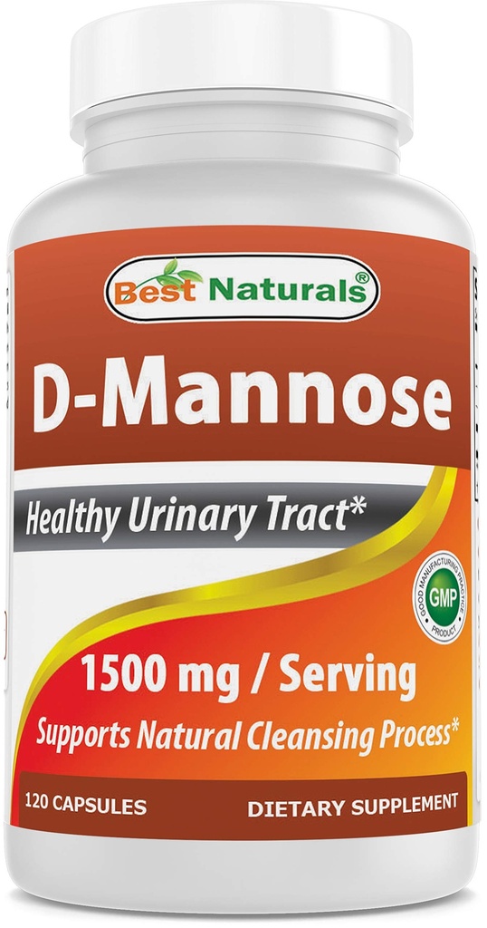 Best Naturals D-Mannose Capsules - Urinaire Tract Cleanse Supplement 1500mg/Serving - 120 Tellen