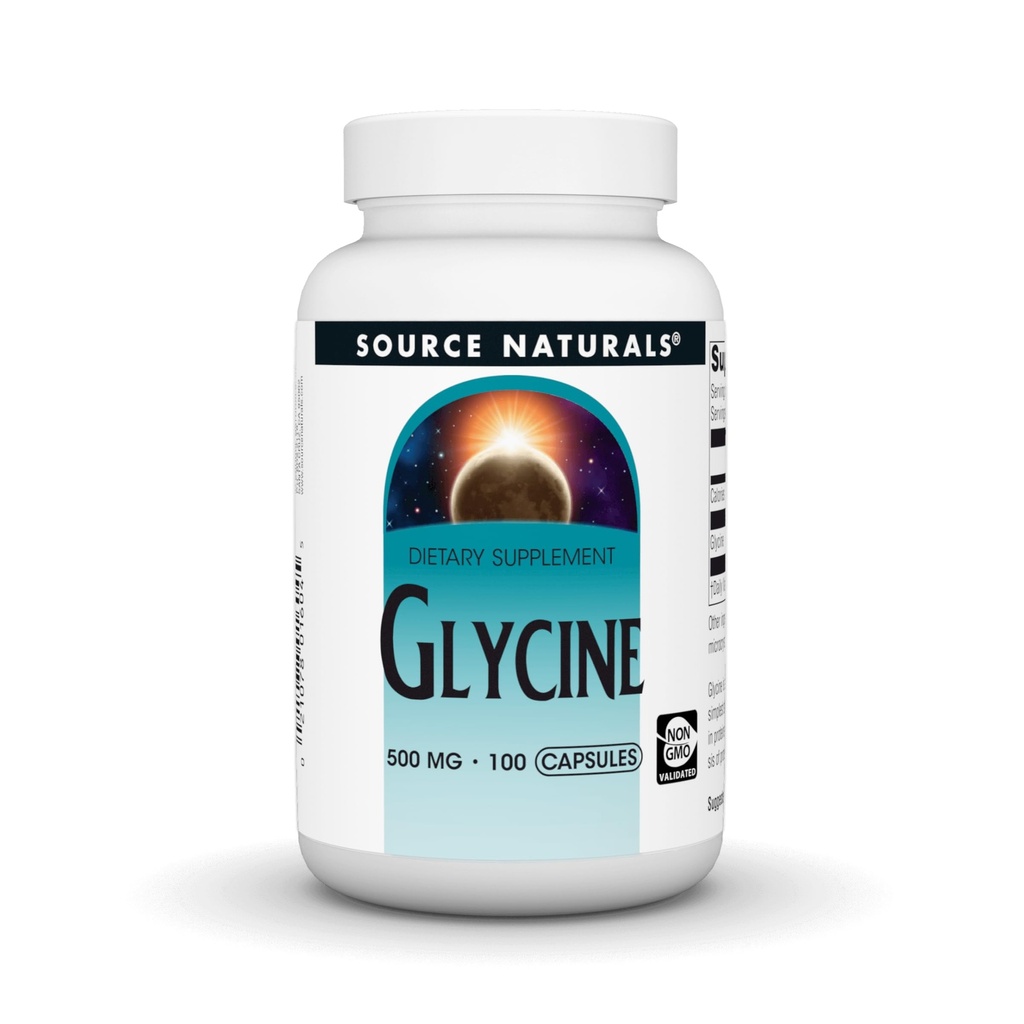 Source Naturals Glycine 500 mg Acid Amino Dietary Supplément - 100 Capsules