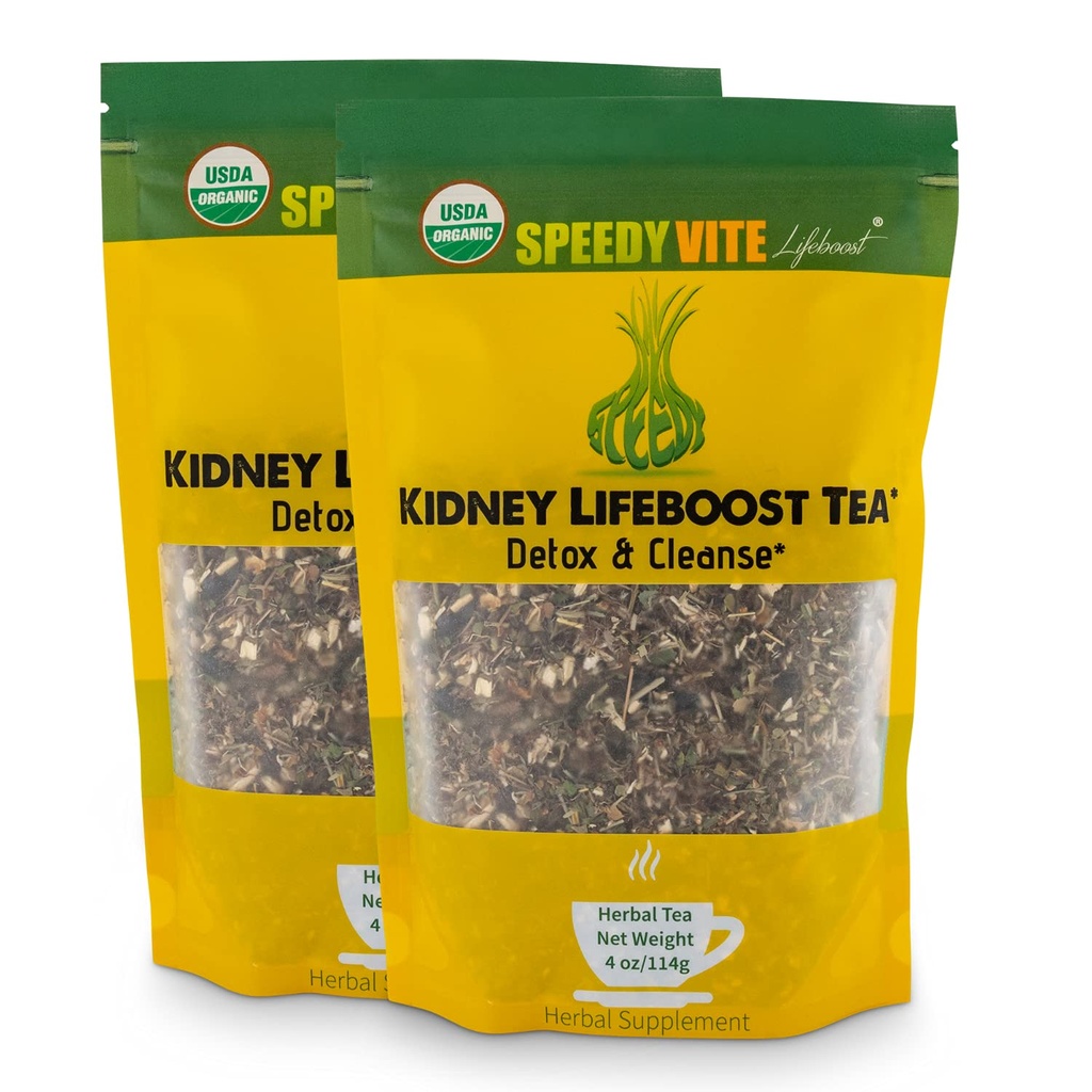 SpeedyVite Rein Bladder LifeBoost Tea Herbal Supplement, USDA Bio Nettoie et soutient la santé de l'urine Tract, Marshmallow Root Dandelion Goldenrod Juniper Hydrangea+ Détox naturel