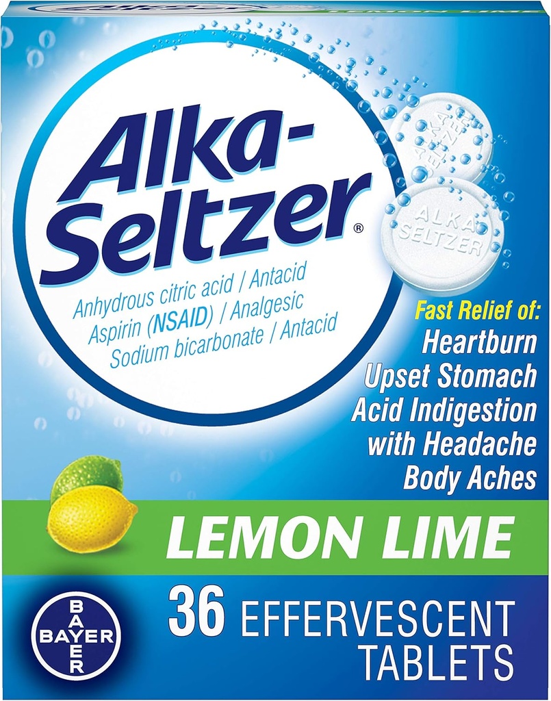 Alka-Seltzer Lemon Lime 36 Bruistabletten (verpakking van 2)