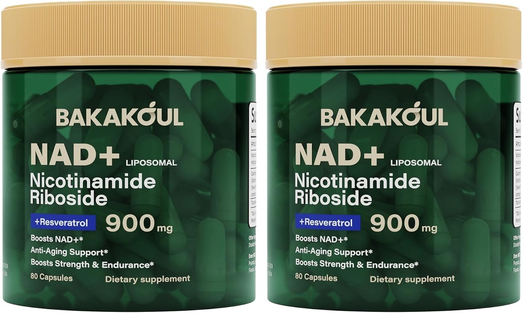 Supplément NAD - Résvératrol, Quercetin, Résvératrol, NAD Résvératrol 900mg, NAD+ Supplément pour hommes et femmes, 80 Capsules 2 Pack
