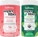 Bellway Super Fiber Powder + Collageen, Aardbei Lemonade Super Fiber + Greens