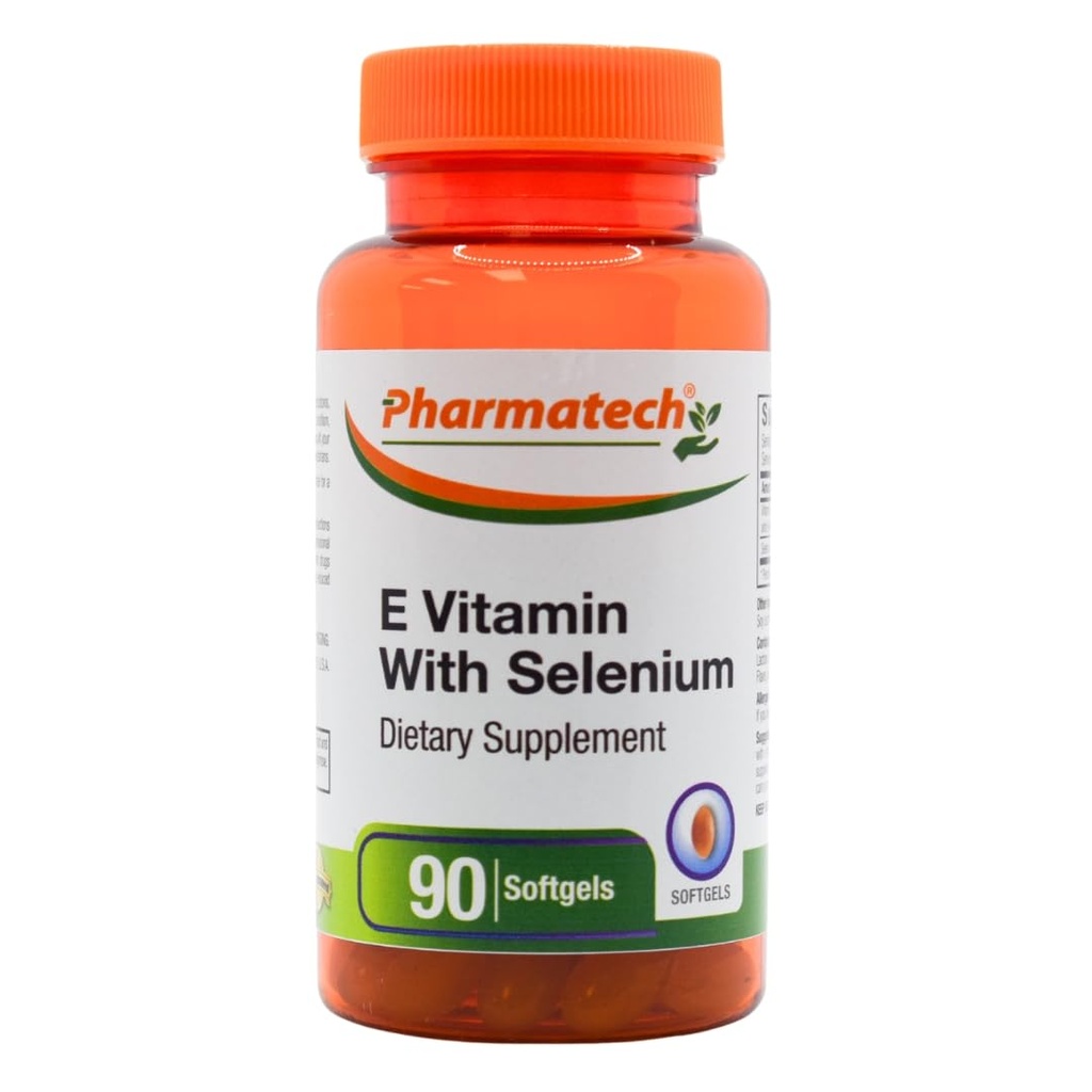 Vitamine E als dl-Tocopherylacetaat en d-Alpha-Tocopherol Plus Selenium, Antioxidant Supplement, Immuun Ondersteuning, Ondersteunt gezonde huid, Glutenvrije, Non-GMO, 90 softgels Made in USA