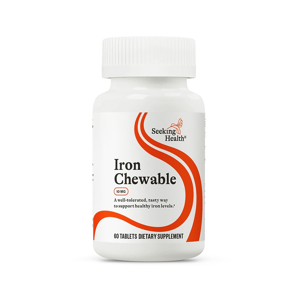 La recherche de la santé Iron Chewable - supplément minéral pour soutenir le métabolisme sain - supplément aide la fonction musculaire chez les hommes et les femmes - supplément de soutien énergétique - 10 mg, 60 comprimés