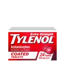 Tylenol Extra sterke pijn Reliver en koortsreducer, Ronde gecoate tabletten, 500 mg Acetaminofen pijnstillers voor hoofdpijn, tandpijn en lichte gewrichtspijn, 24 st.