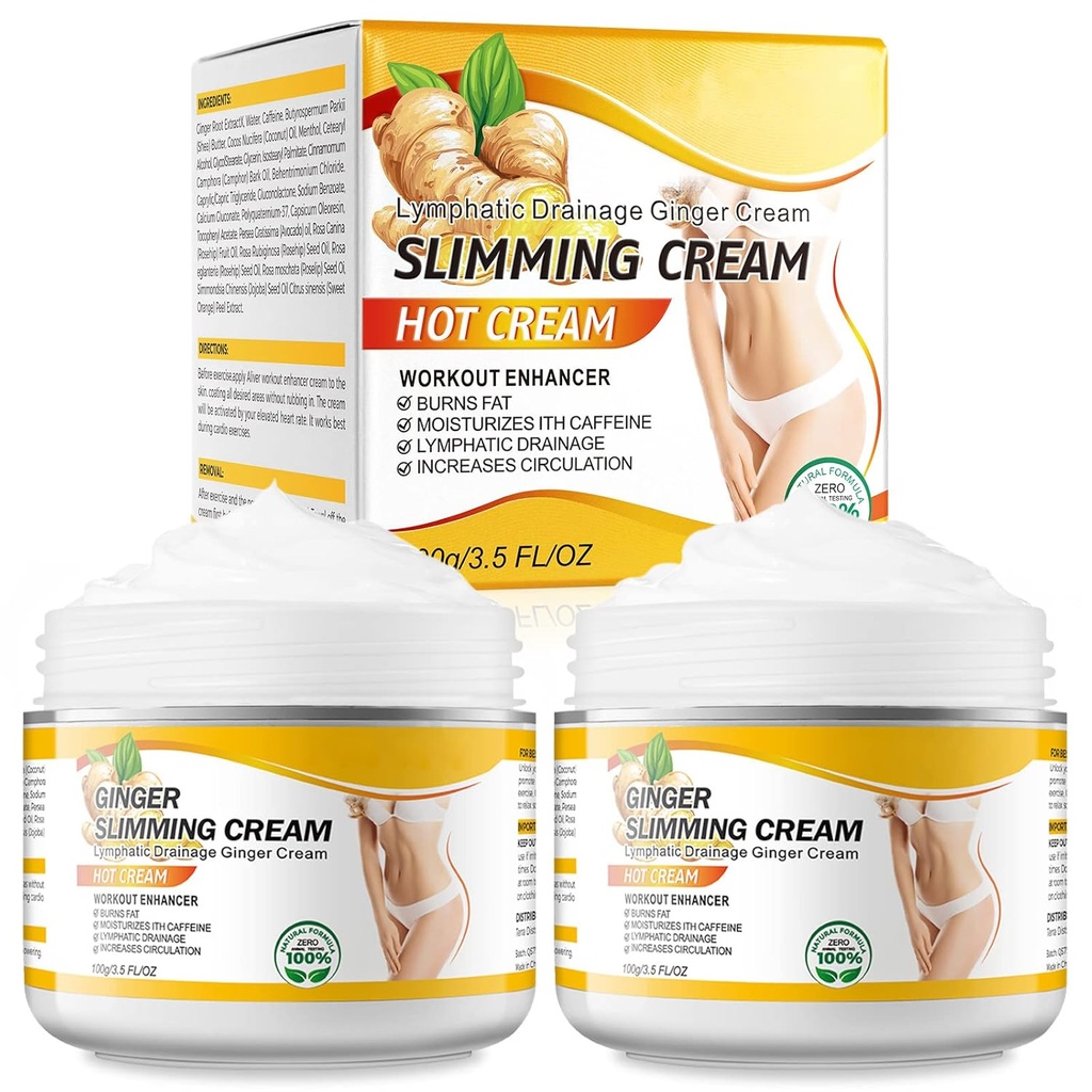 2PCS VOGSIG Ginger Slimming Cream - Anti Cellulitis, Fat Burning, Aanscherping & Moisturizing, 1oz elk
