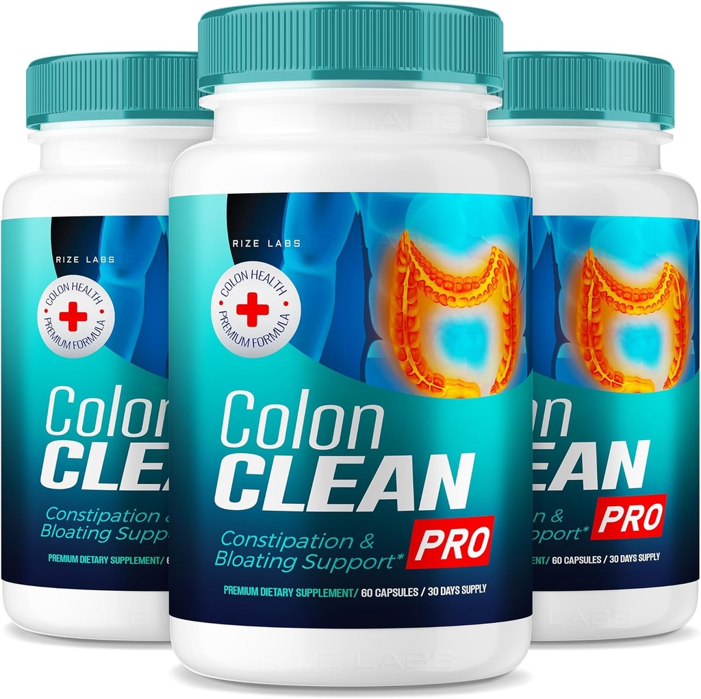 les laboratoires Colon Clean Pro Capsules, Colon Clean Pro Pills All-Natural pour soulager les ballonnements, Colon Clean Pro formule avancée pour la santé de Gut, ColonClean Pro supplément (180 capsules) (paquet de 3)