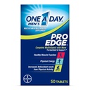 Un jour pour les hommes Pro Edge Multivitamine, supplément avec vitamine A, C, D, E et zinc pour le soutien de santé immunitaire et Magnésium pour la fonction musculaire saine, 50 comte