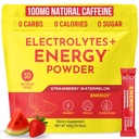 Keto Vitals Electrolyte Energy Drink Powder Packets - Electrolyte Supplement for Energy and Rehydration - Aardbei Watermeloen Keto Powder Packets, 30 Tellen