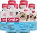 SlimFast repas de rechange Shake, Cappuccino Delight original, 10g de protéines prêtes à boire pour la perte de poids, 11 Fl. Oz bouteille, 4 comte (paquet de 3) (emballage mai vary)