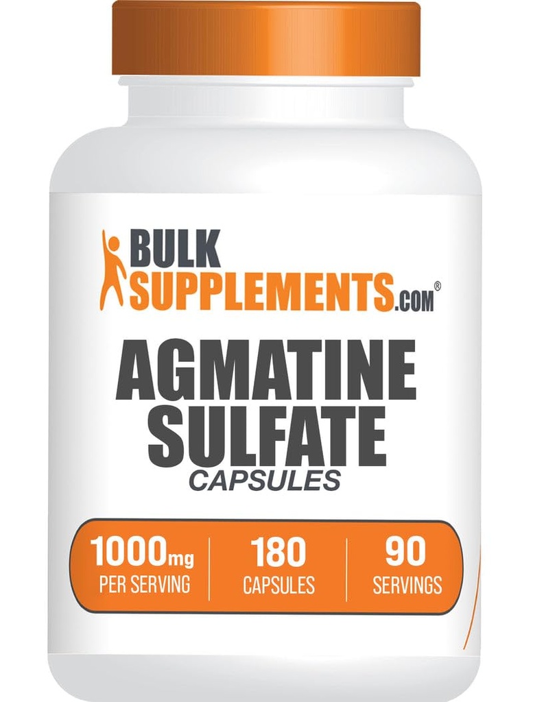 BulkSupplements.com Agmetine Sulfate Capsules - Nitric Oxide Supplement, Agmetine Supplement - Glutenvrij, 2 Capsules per Serving, 180 Tellen (Pack of 1)