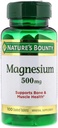Nature's Bounty Magnésium, 500 mg comprimés enrobés, supplément minéral, soutient la santé osseuse et musculaire, sans gluten, végétarien, 100 comte (paquet de 3)