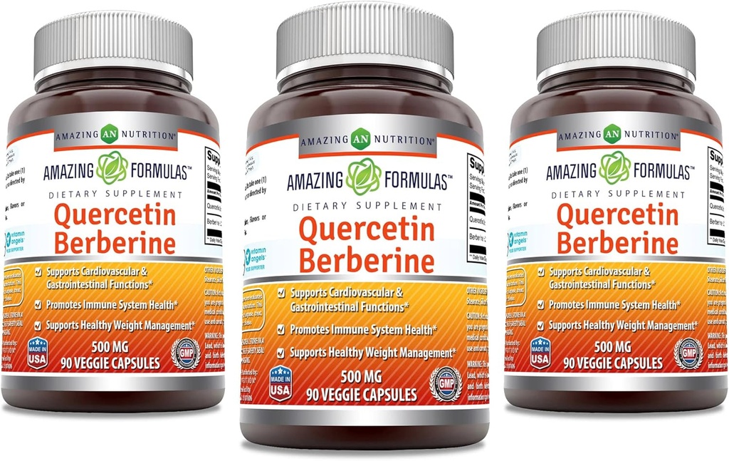 Verbazingwekkende Formules Quercetin Berberine 250 mg Berberine en 250 mg Quercetine 