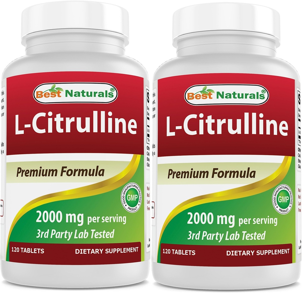 Best Naturals L-Citrulline 2000mg/Serven - Non-GMO - Glutenvrij - 120 tabletten (verpakking 2)