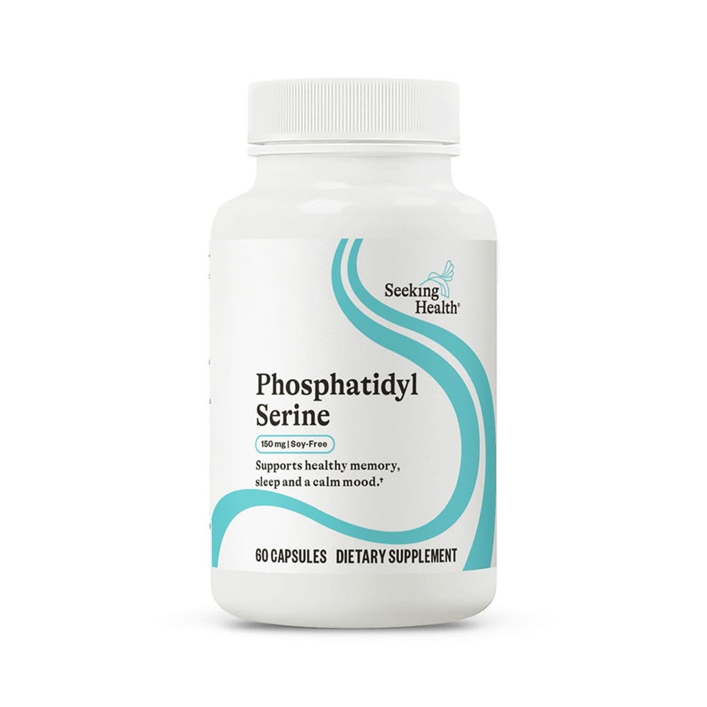 Recherche santé Phosphatidyl Serine, 100 mg Phosphatidylsérine du tournesol, soutient la concentration et l'humeur saine, support de réponse au stress, sans soja, non OGM, végétarien (60 capsules)*