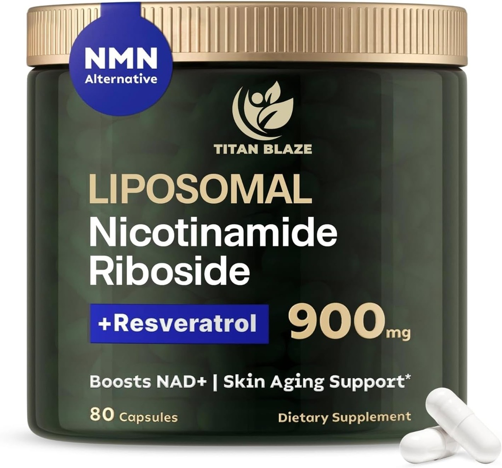 NAD+ Riboside de nicotinamide avec resvératrol & Quercetin NMN Alternative – Supplément anti-âge Premium pour l'énergie, le focus et le soutien cellulaire – 80 capsules haute pureté 900mg