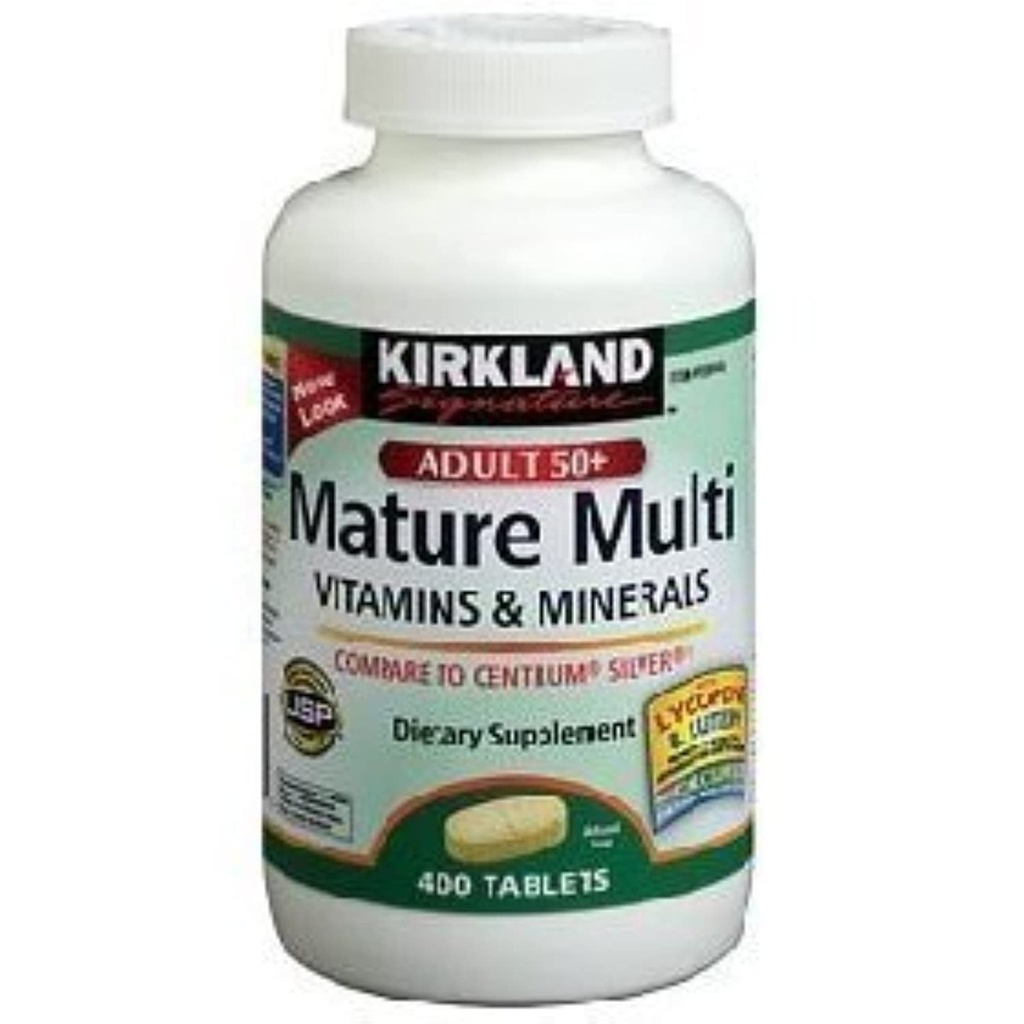 Kirkland Signature Mature Multi Vitamines & Minerals met Lycopeen en Lutein 400 Tablets - Vergelijk met Centrum Silver