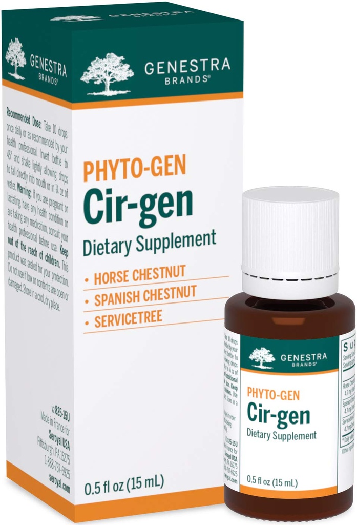 Genestra Brands Cir-gen | Horse Chestnut, Spanish Chestnut, and Servicetree Herbal Supplement | 0.5 fl. oz.