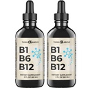 B1 B6 B12 Vitamin Liquid Drops - Nerve, Energie, Hersenen Ondersteuning Supplement - Fruitachtige smaak - Methylcobalamine, Thiamine, Pyridoxine (2)