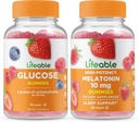 Levensvatbare Glucose + Melatonine 10mg, Gummies Bundle - Grote Proeverij, Vitamine Supplement, Glutenvrij, GGO-vrij, Kauwgom