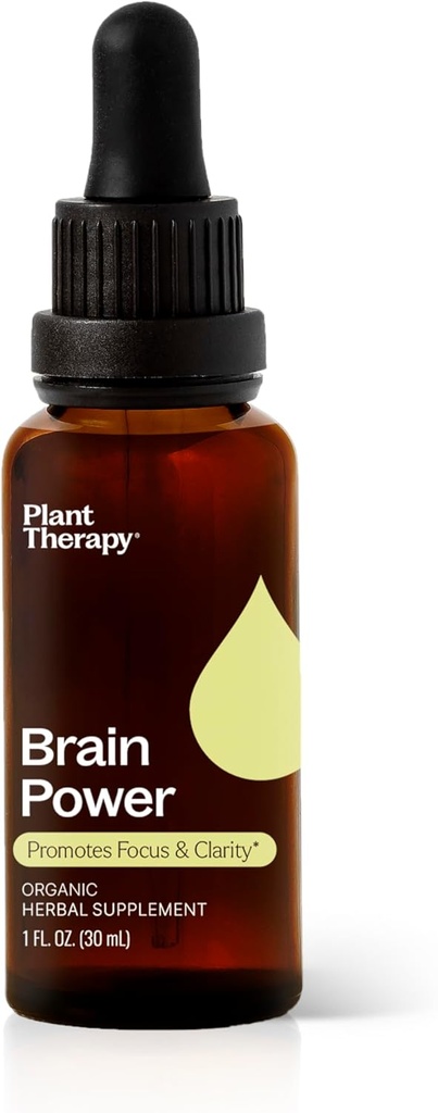 Plant Therapie Biologische Hersen Power Tinctuur 30 ml (1 oz) Ondersteunt Hersen Focus & Clarity, Helpt Geestelijke Alertheid & Geheugen, Hersen Boost Supplement Verpakt met voordelen