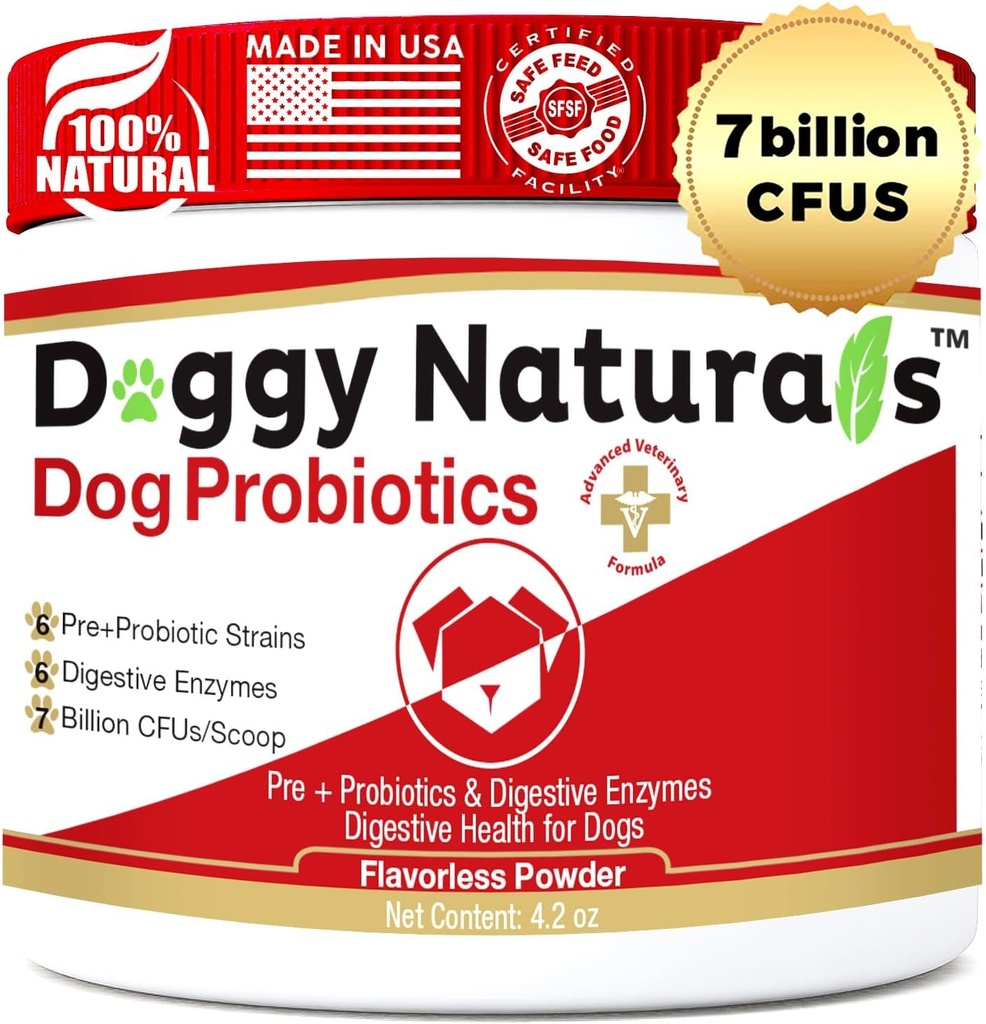 Probiotica voor honden en katten - Advanced Max-Strengte Digestieve Gezondheid, Toename & Maintain Proper Gut Flora- All Natural Probiotics Powder - (Made in USA) 4.2 Oz(7 miljard CFU per scoop)
