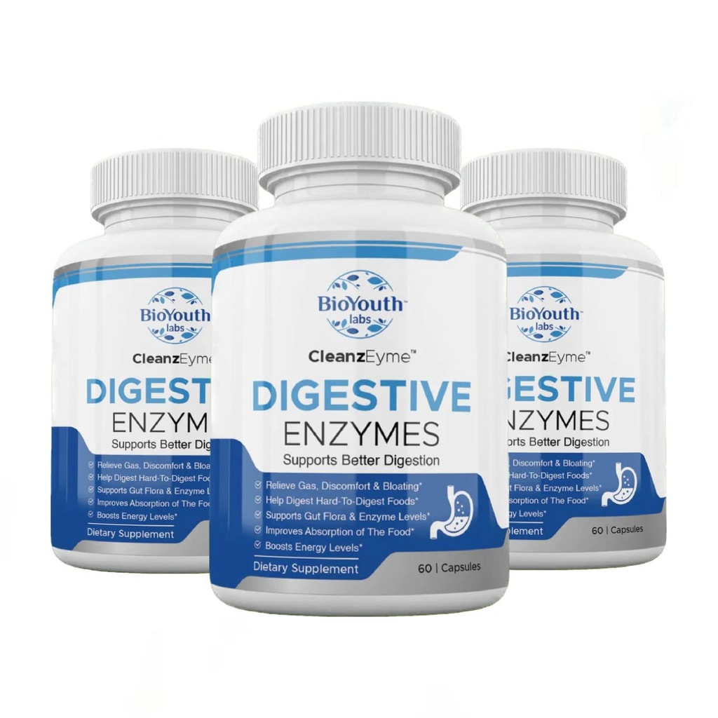 Labs Natuurlijke Digestieve Enzymen & Probiotische Supplement voor Volwassenen, 180 Capsules - Nutrische Blend van Digestieve Enzymen & Voordelen Probiotica voor Digestie & Digestieve Gezondheid.
