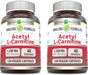 Verbazingwekkende Formules Acetyl L-Carnitine 1500 Mg Per Serving Veggie Capsules Supplement 