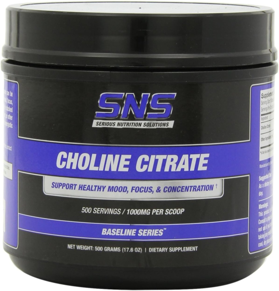 Serieuze voedingsoplossing Choline citraatpoeder, 500 Gram