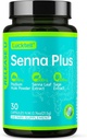 LuckTell Senna Plus 15-dagen reiniging - zachte Gut Cleanse Detox voor vrouwen en mannen met Senna, Cascara Sagrada, Psyllium Husk & MCT Oil, Nature Colon Cleanse met Probiotica, Made in USA,30 Capsules