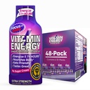Vitamine Energie Focus+ Extra sterkte Energie Shot Berry 48 Pack, 260mg Natural Cafeine, B-Vitamins, CoQ10, Aminozuren, Focus, Productiviteit & Duidelijkheid, Zero Sugar, Gluten-Free, 1,93 fl oz