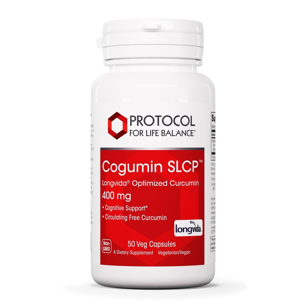 PROTOCOLE POUR LA BALANCE VIE Cogumin SLCP 400mg Curcumine - Soutien neurologique - avec extrait de Curcuma Longa - Supplément de soutien cognitif - Vegan-Ami & Non-OGM - 50 Capsules de Veg