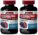 Resveratrol Supreme 1200mg Maximale sterkte Plus 1200 rode wijnsupplementen, resveratrol Supplement rode wijn, resveratrol antioxidant, rode wijn Extract met resveratrol, rode wijn druivenzaad 2 flessen