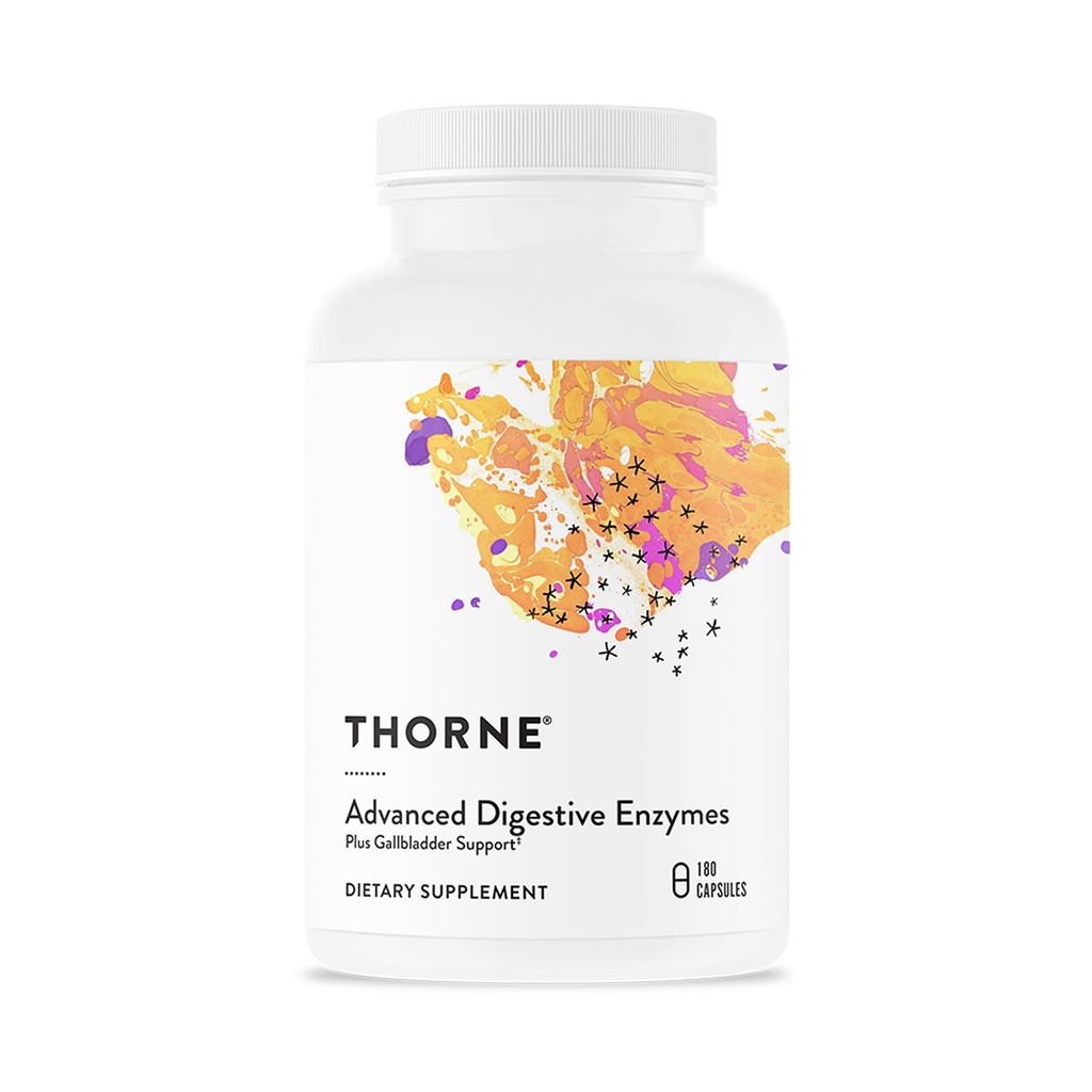 THORNE - Enzymes digestifs avancés - Mélange d'enzymes digestives pour aider à la digestion - Gut Health Support with Pepsin, Ox Bile & Pancreatin* - 90 portions