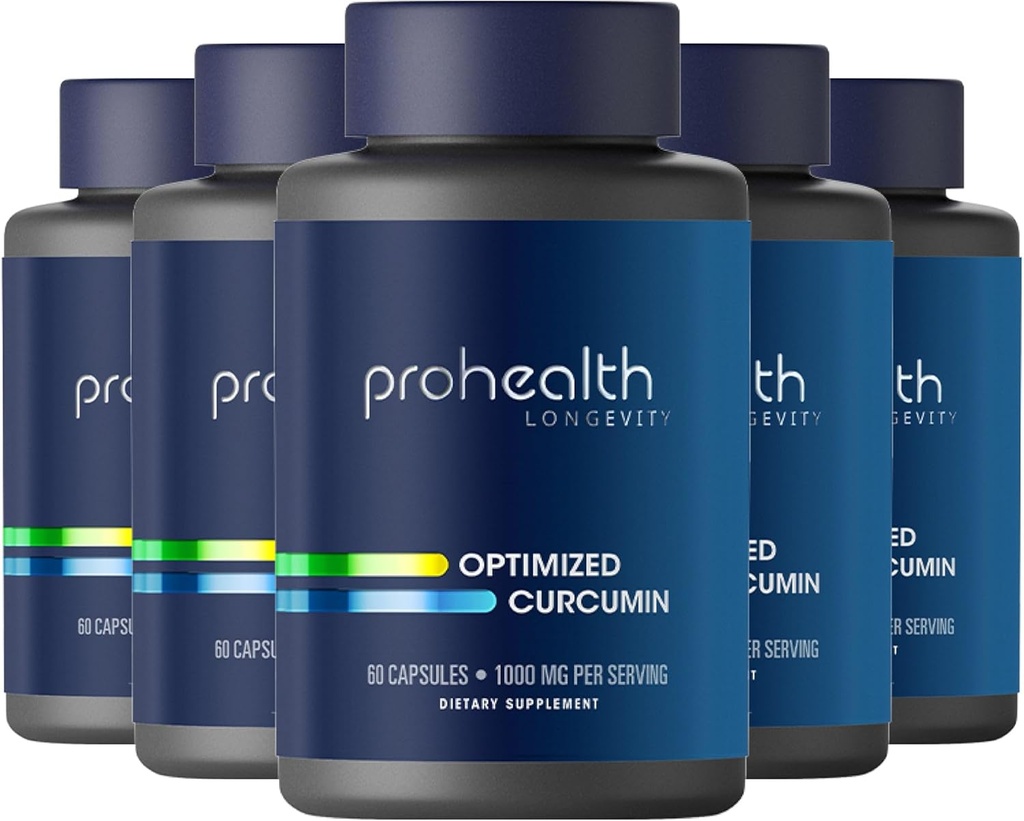 ProHealth Turmeric Curcumin Supplement: 285 Times More Bio available - Ontwikkeld door Neurowetenschappers. 1000 mg geconcentreerd Longvida Curcumine Extract per portie (60 X 500 mg capsules per fles) (6 verpakkingen)