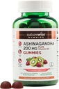 NatureWise Ashwagandha Gummies - Strawberry Kiwi - KSM-66 met vitamine D3 - Calming Mood Support - Vegetarian - Non-GMO, Gelatine en Glutenvrij - 90 Tellen[45-Day Supply]