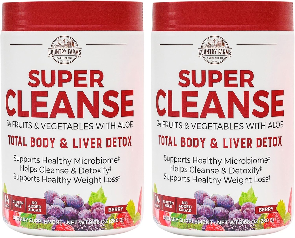 CARACTÉRISTIQUES DE PAYS Super nettoyage, Super jus nettoyage, soutient un système digestif sain, 34 fruits et légumes, favorise la désintoxication naturelle, favorise la gestion du poids sain, 28 portions