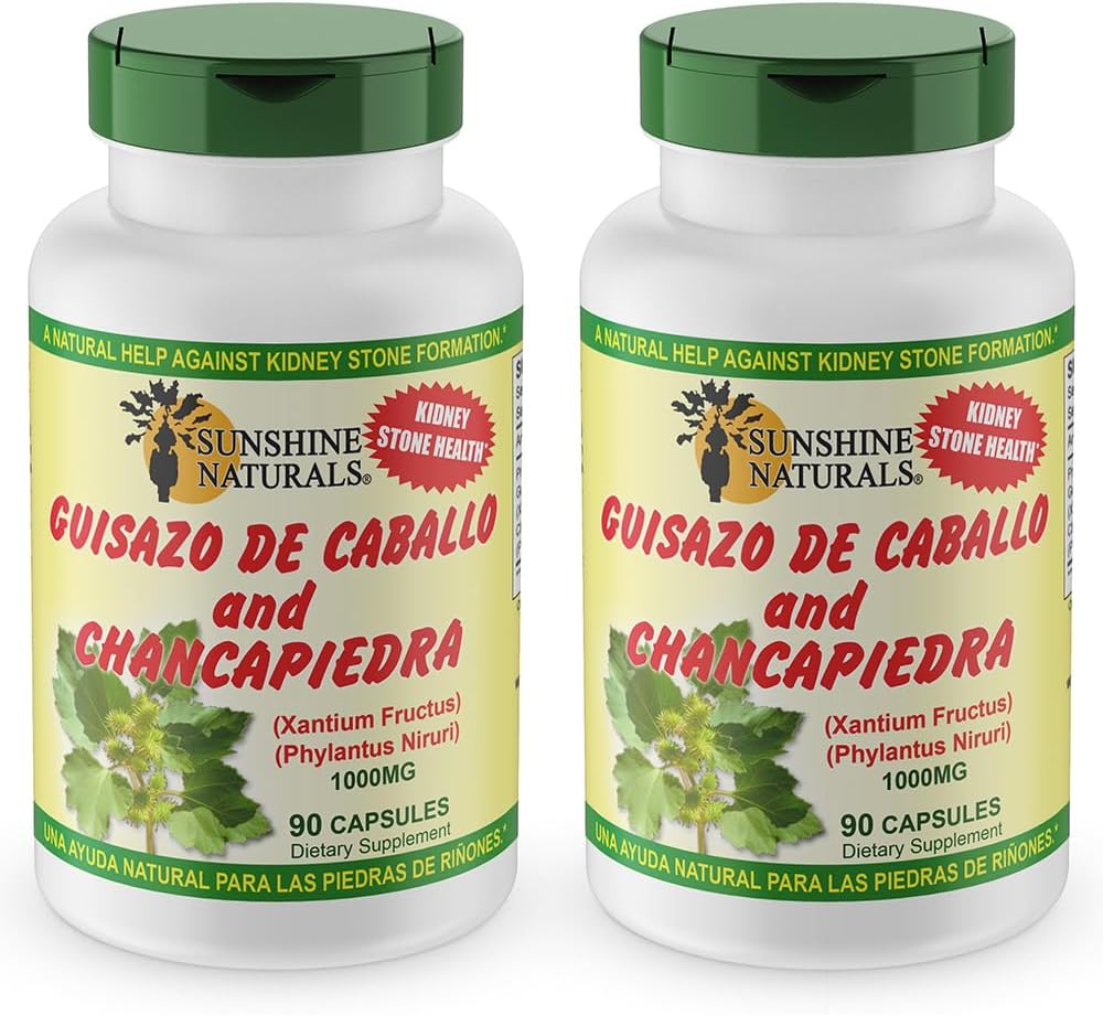 Sunshine Naturals Guisazo & Chancapiedra Herbal Blend, Natural Dietary Supplement for Wellness Support, 90 Capsules. Verpakking van 2
