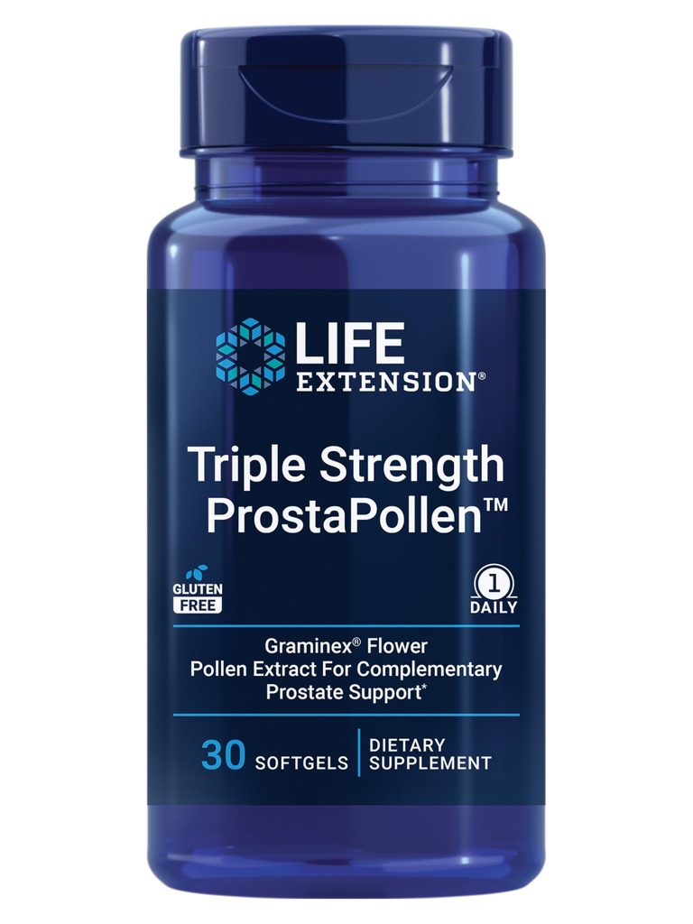 Life Extension Triple Strength ProstaPollenTM, Prostaat Gezondheid, Prostaatfunctie, Bloempollen Extract, Glutenvrij, 30 softgels
