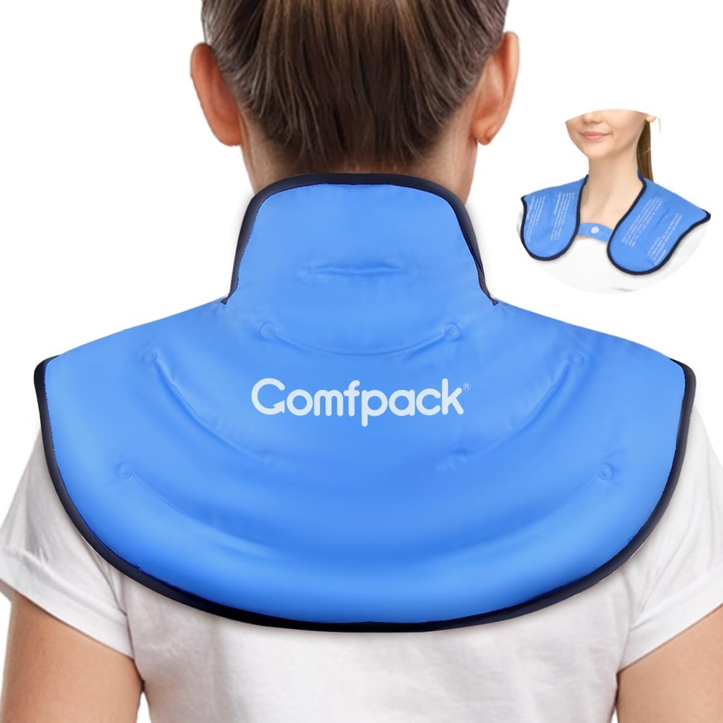 IJspakket voor nek en schouder pijnverlichting, nek IJsverpakking Wrap Gel Herbruikbare warme koude compress therapie bovenrug grote ijspakket voor verwondingen, zwelling, Cervicale chirurgie, verstuiking