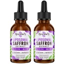 Saffraansupplementen - 88.5 mg Saffron Extract Betere biologische beschikbaarheid Liposomale druppels voor Mood, Energie, Vision & Focus met Ashwagandha, Kurkuma, Magnesium, Zink, Vitamine B12 & D3, 60 ml, 60 porties
