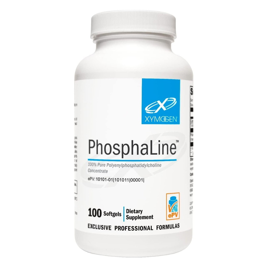 XYMOGEN PhosphaLine - Polyenylfosfatidylcholine Fosfatidyl Choline - Ondersteuning van levergezondheid, celmembranefluiditeit, cardiovasculaire gezondheid (100 Softgels)