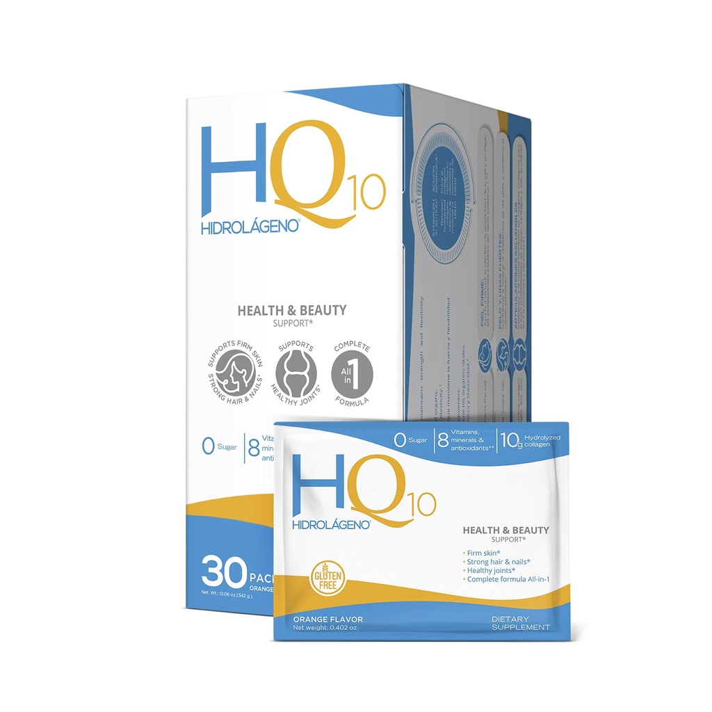 Hidrolageno Q10, Gehydrolyseerde Collageen, Vitaminen, ZINK, Antioxidanten, 30 sachets per verpakking, 4,2 Ounce, Verpakking van 1
