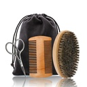 Hair Dough Baard Borstel & Comb, Schaar Set voor mannen, Set Inclusief Zachte Boar Bristle Brush, Bamboo Wide Tand Comb, en Snor Trimmen Schaar, Straighten & Softten Uw Baard