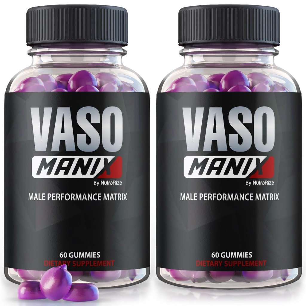 (2 Pack) VasoManix Gummies, Vaso Manix Classic Man Supplement, Alle natuurlijke formule voor mannen, Premium Gummy ter ondersteuning van prestaties, vertrouwen en algemene gezondheid, officiële beoordelingen (120 Gummies)