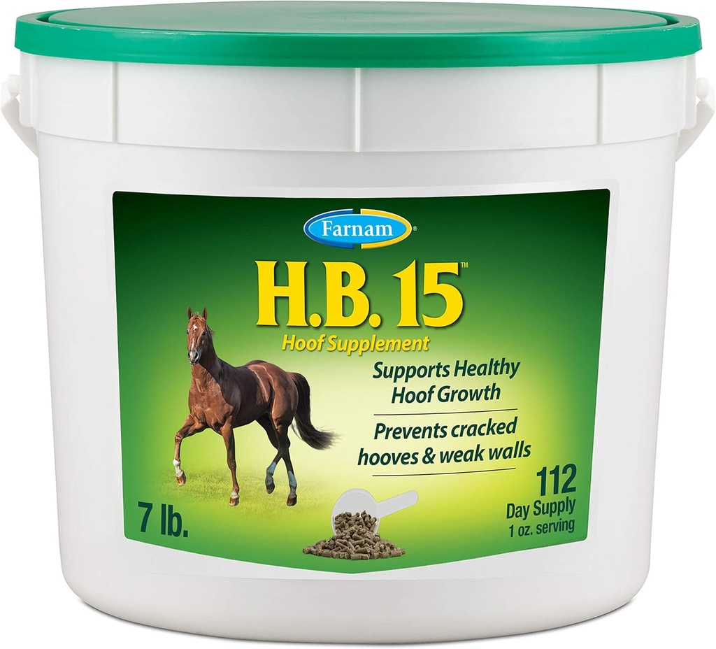 Farnam HB 15 Hoef Supplement, Ondersteunt gezonde hoefgroei 7 Pond, 112 Day Supply