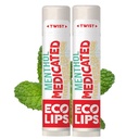 Eco Lips Certified Organic Medicinal Lip Balm for Cold Sores & Fever Blisters with Menthol, Tea Tree and Lemon Balm 2 pack by Eco Lips 100% Natural. Made in USA